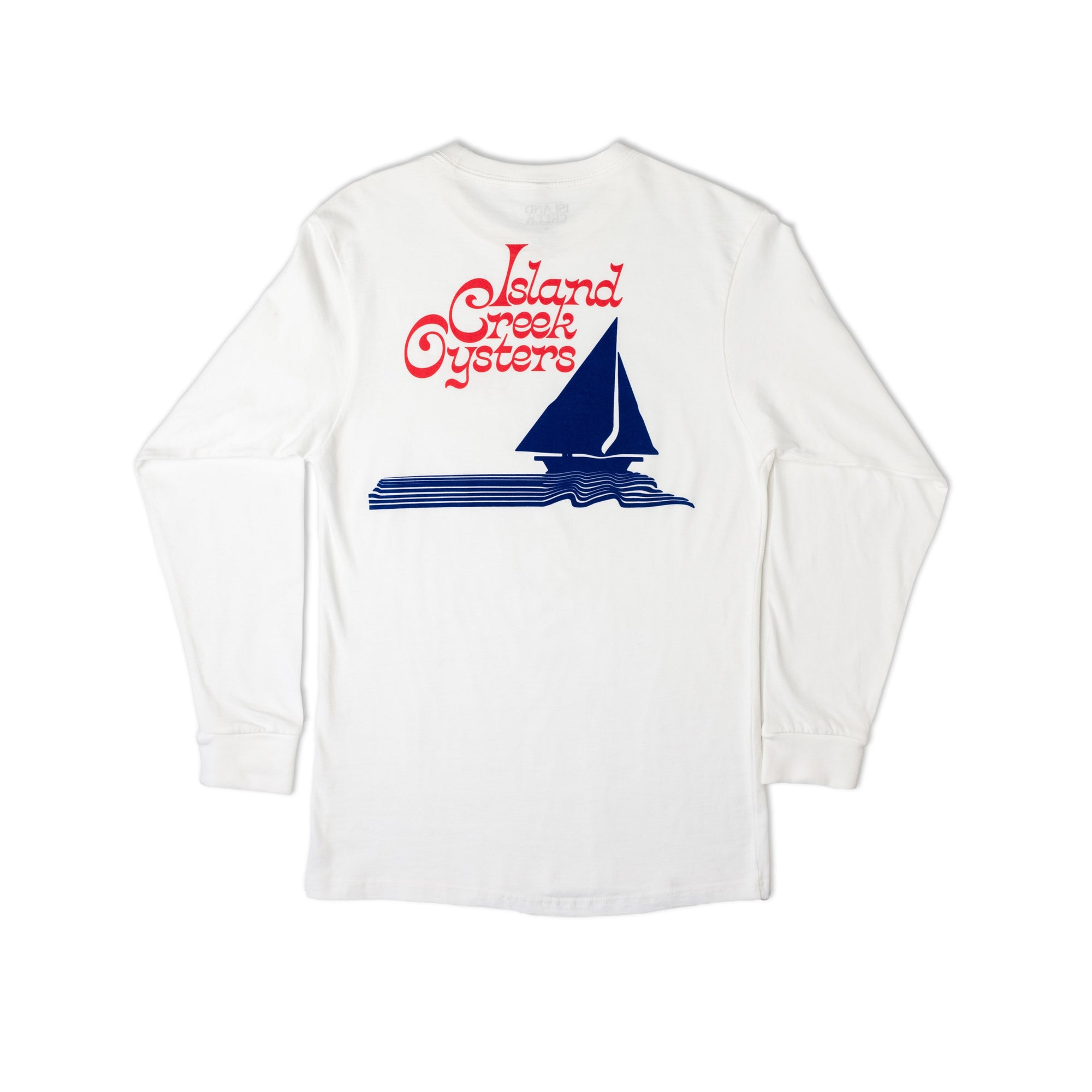Island Creek White Sailing Long Sleeve Shirt
