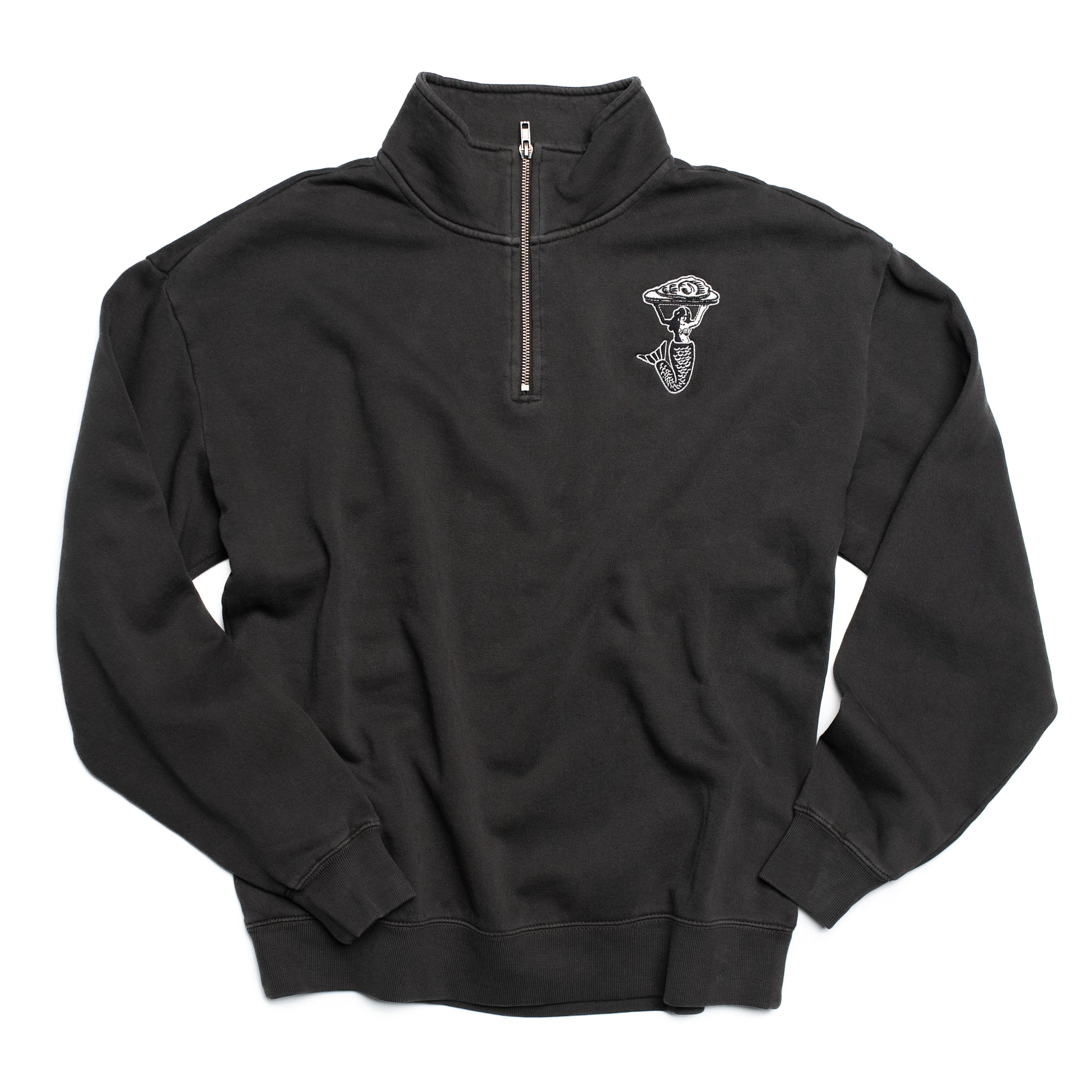 Island Creek Faded Black Mermaid Half Zip