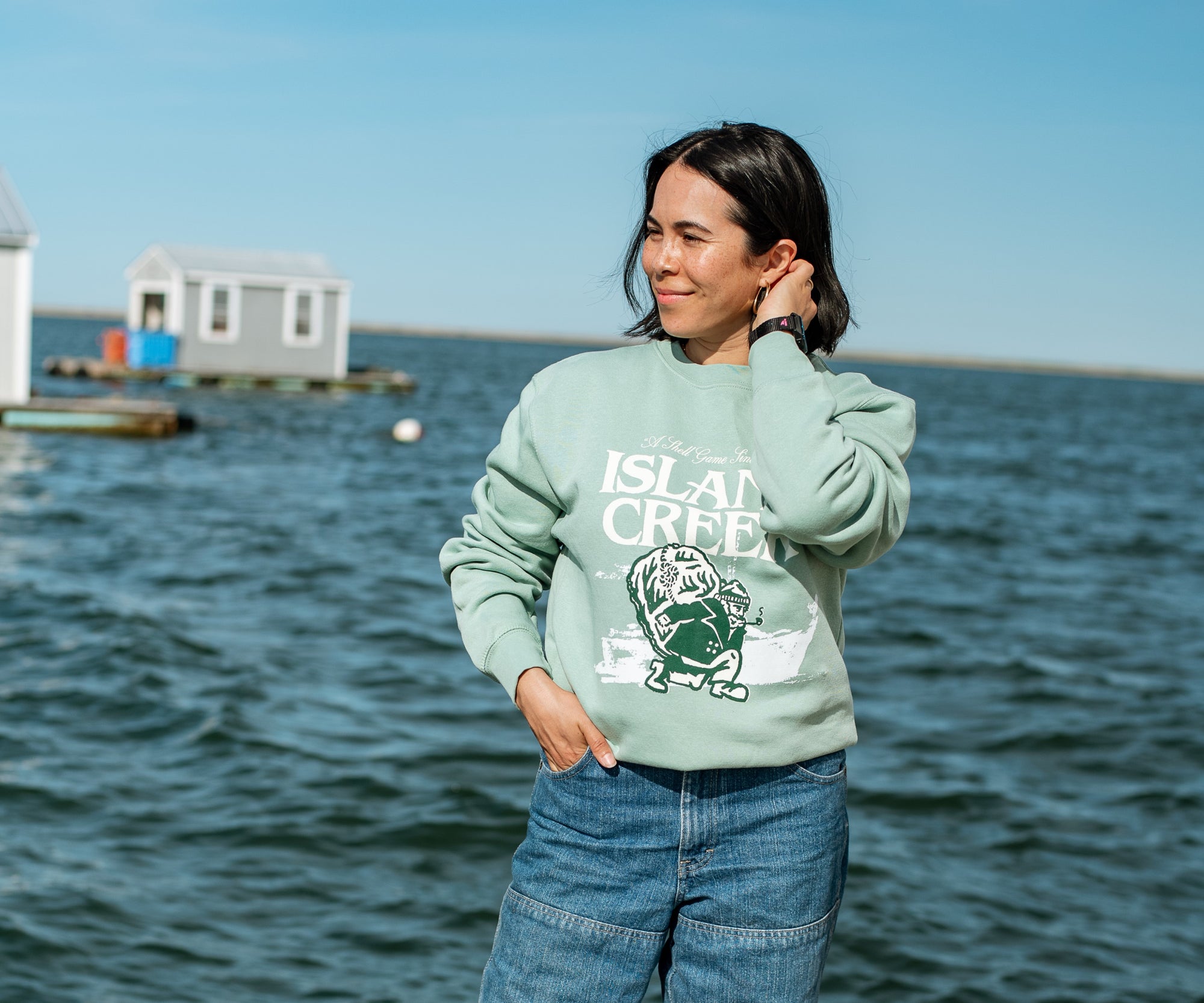 Island Creek Keep Cold Seafoam Crewneck Sweatshirt