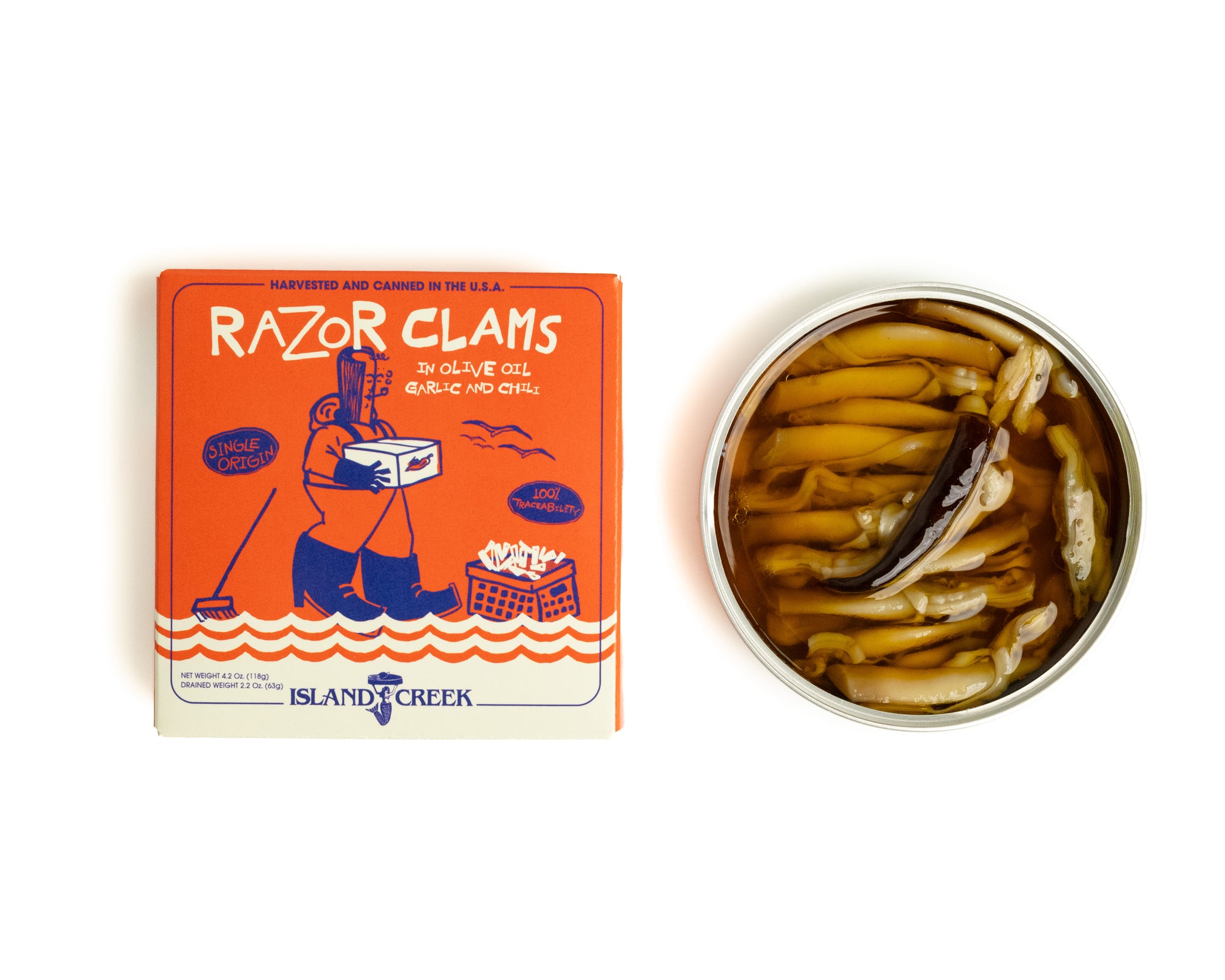 Island Creek Razor Clams in Olive Oil, Garlic, & Chili