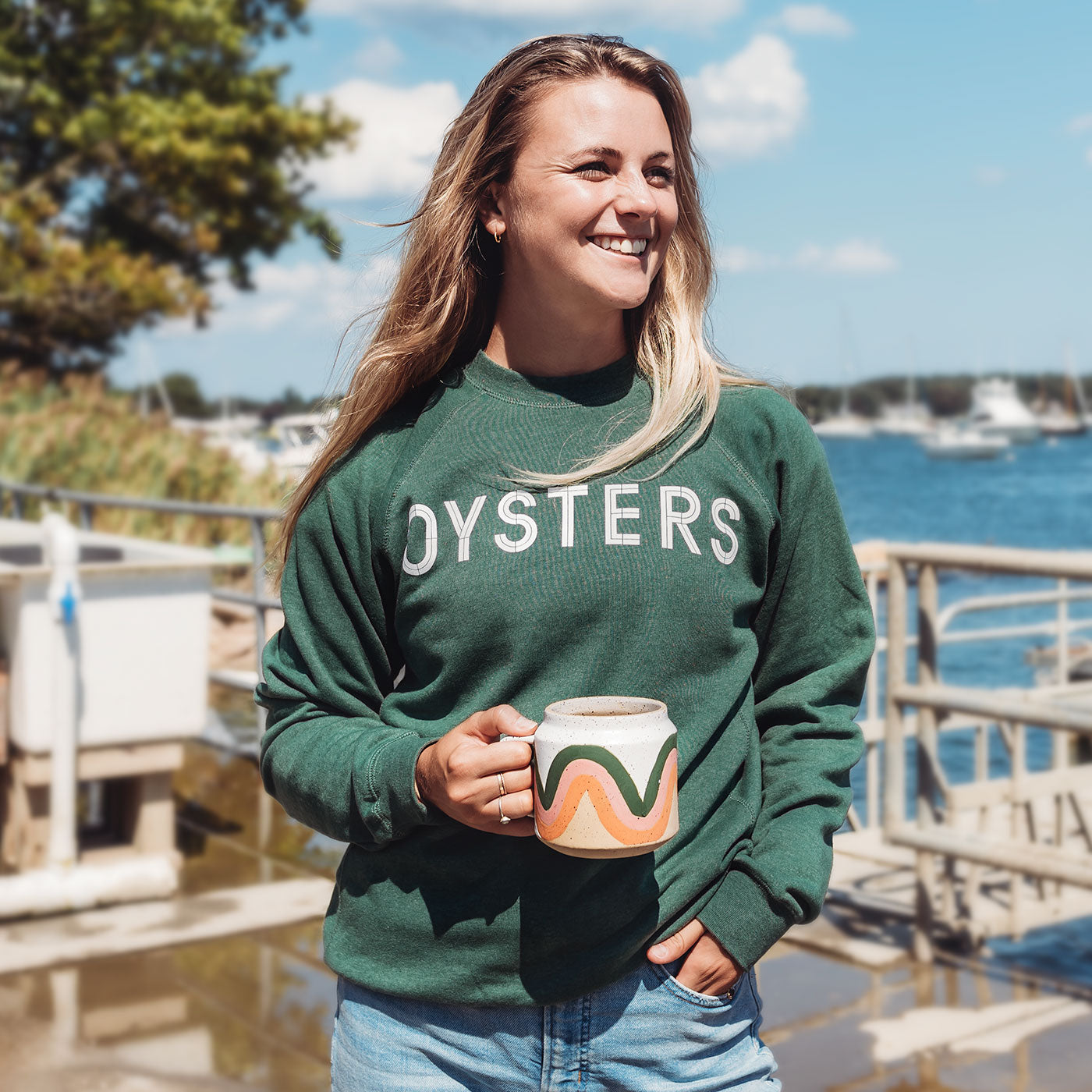 Oysters Green Crewneck Sweatshirt