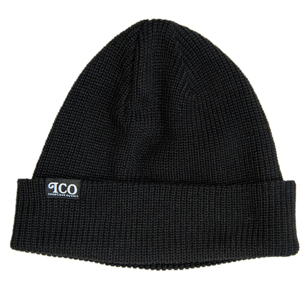 ICO Captain Ribbed Black Beanie - Island Creek Oysters | Buy