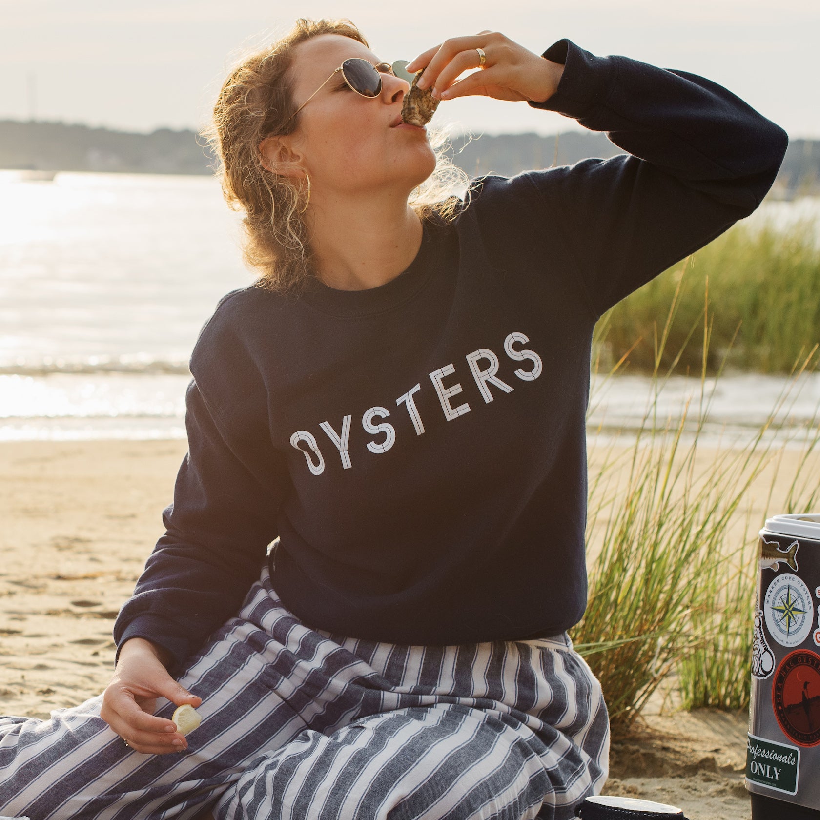 Oysters Navy Crewneck Sweatshirt